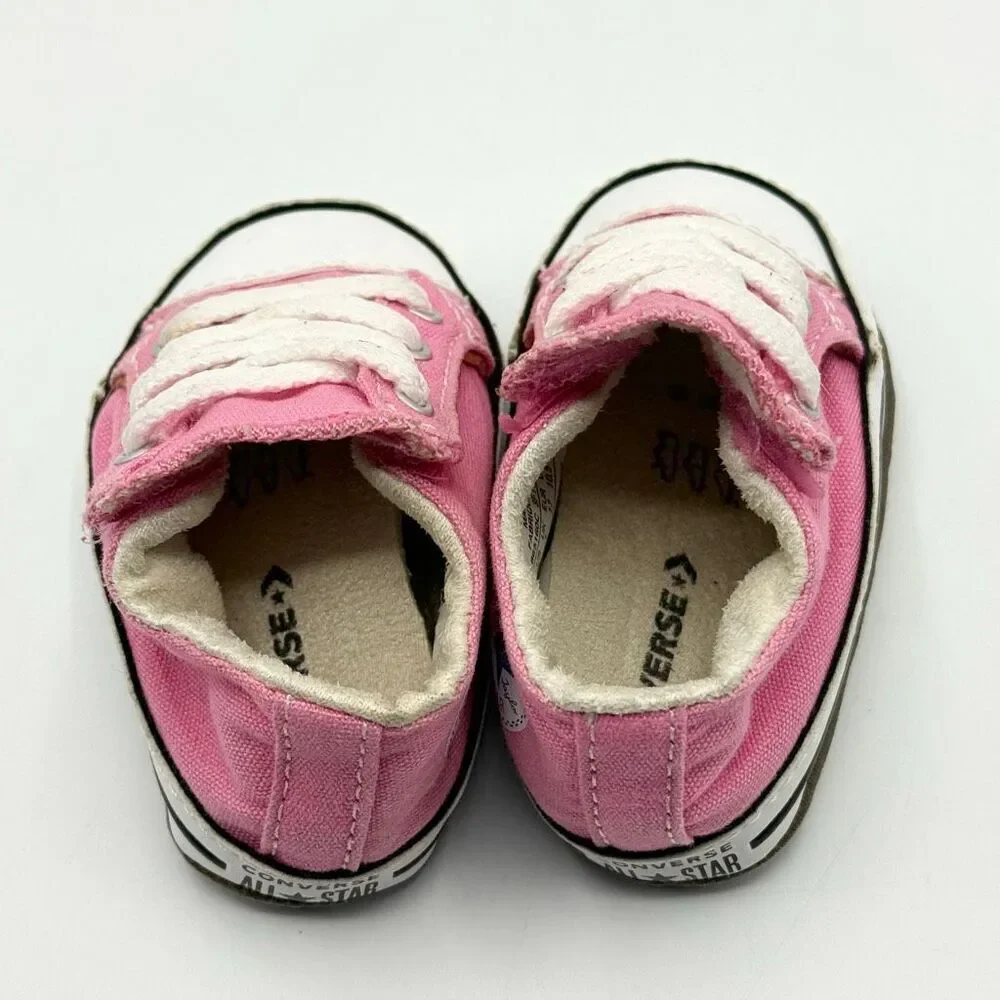 Converse All Star Pink Aplix Crib Shoes - US infant size 1